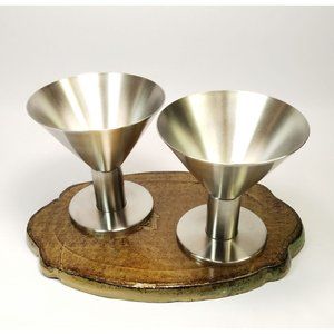 Modern Martini Glasses 18/10 Stainless Steel 2pc by ZACK Germany